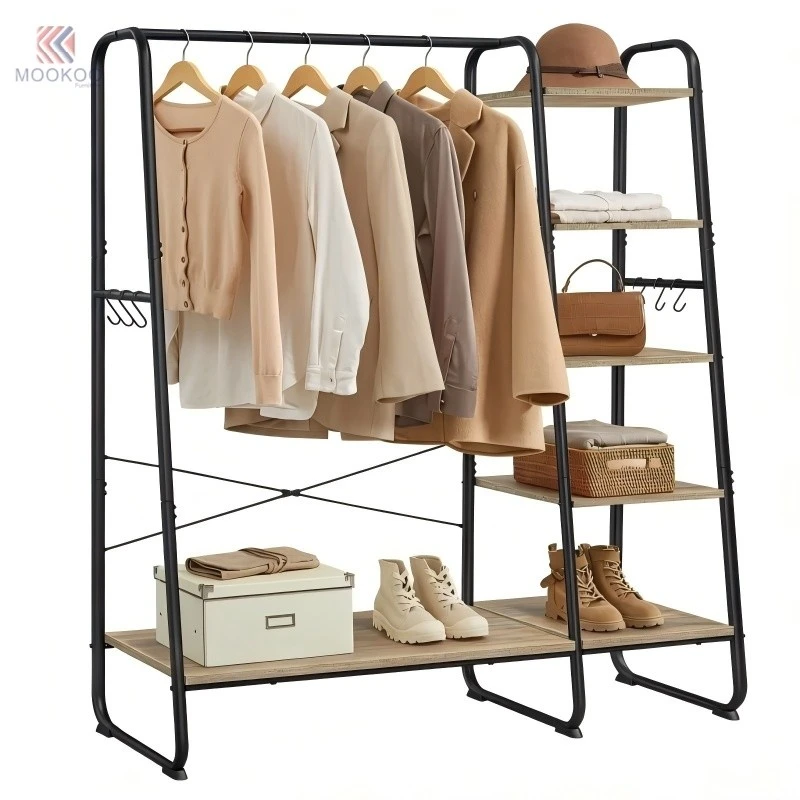 MOOKOO Heavy Duty Modern Metal Clothes Rack Rotating Design Freestanding Garment Stand high quality
