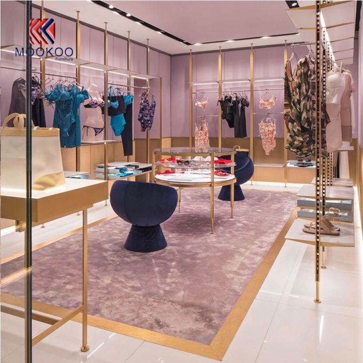 Custom High Level Decoration Ladies Clothes Display Shop Furniture With Lights From China