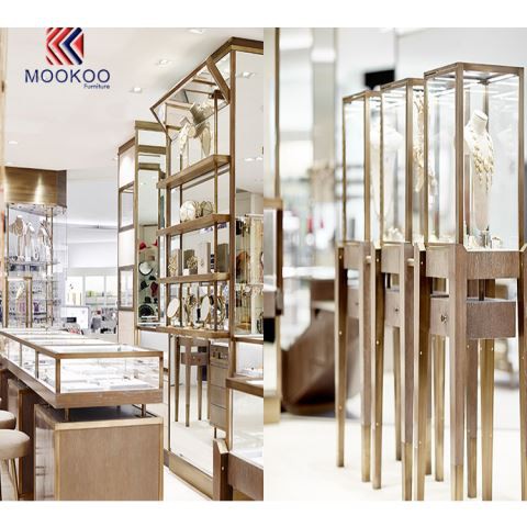 Стъклен дизайн на стойки за бижута Дисплей за шкаф за бижутерия