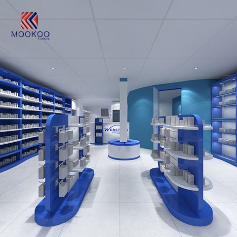 Персонализиран дисплей с лекарства в магазин Farmacia