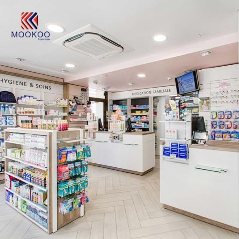 Витрина за аптека в модерен стил