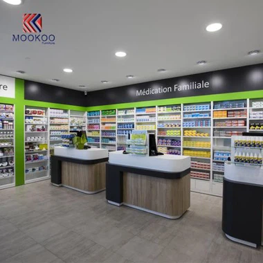 Рафтове за съхранение на аптеки в магазина